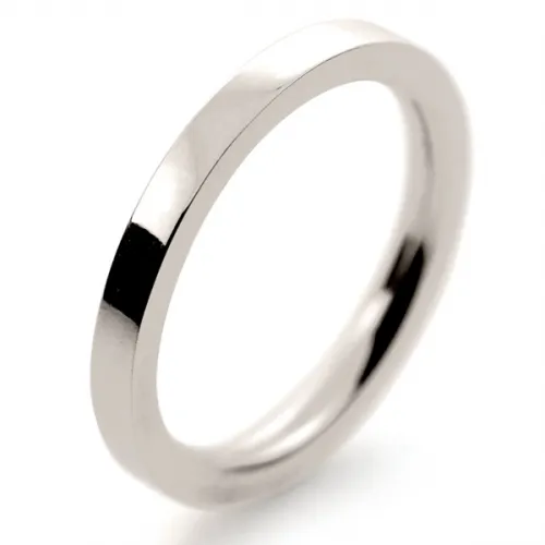 Flat Court Very Heavy -  2 mm (FCH2 W) White Gold Wedding Ring